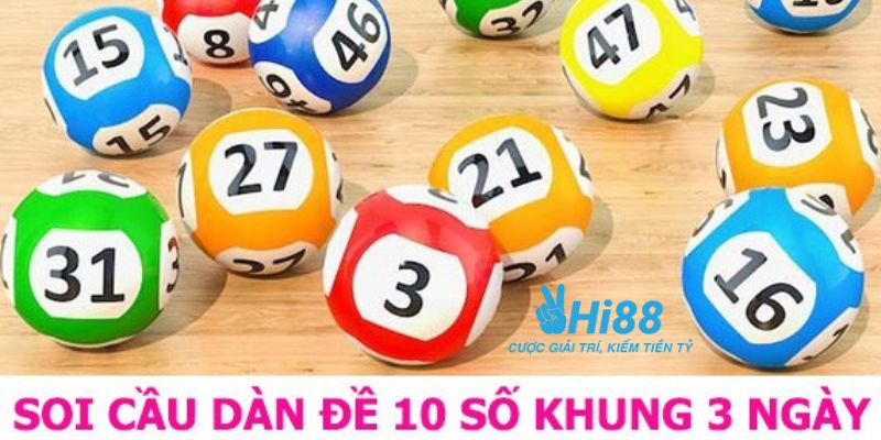 Dàn đề 10 số khung 3 ngày